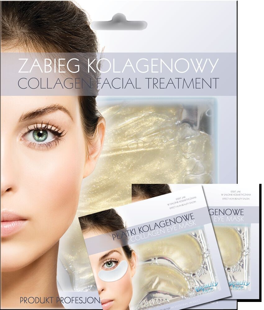 

Beautyface Collagen набор: коллагеновая маска для лица, 1 шт. + коллагеновые патчи для глаз с бриллиантами и золотом, 2 пары