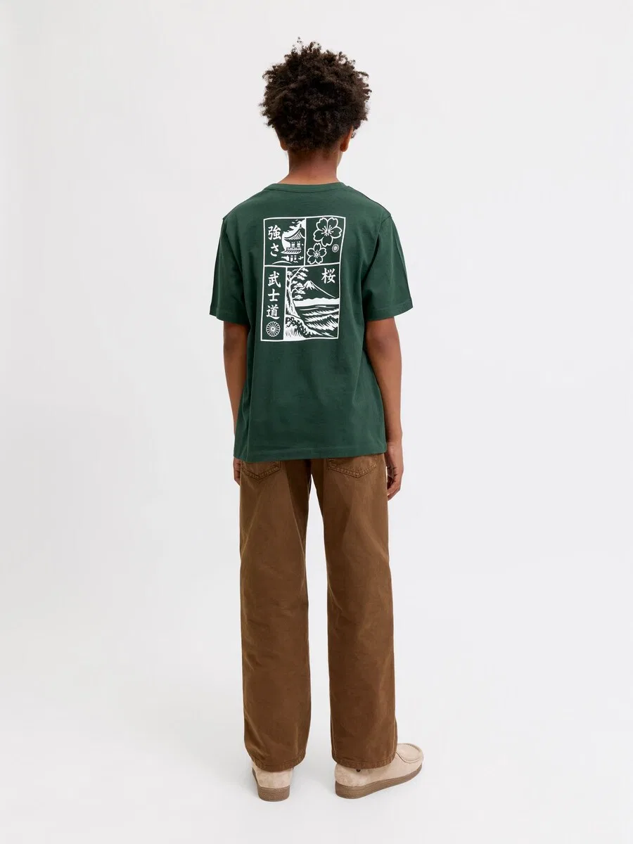 Детская рубашка зеленого цвета Jack & Jones Junior — фото 4