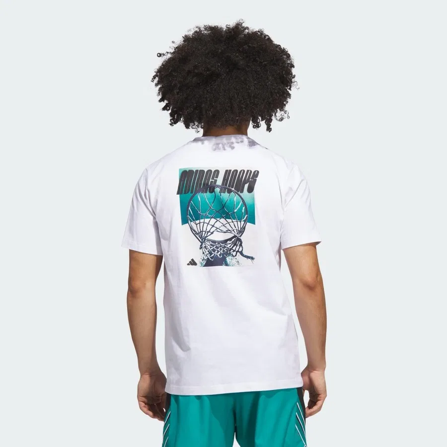 Футболка с принтом adidas Hoops Graphic Tee, Белый — фото 2