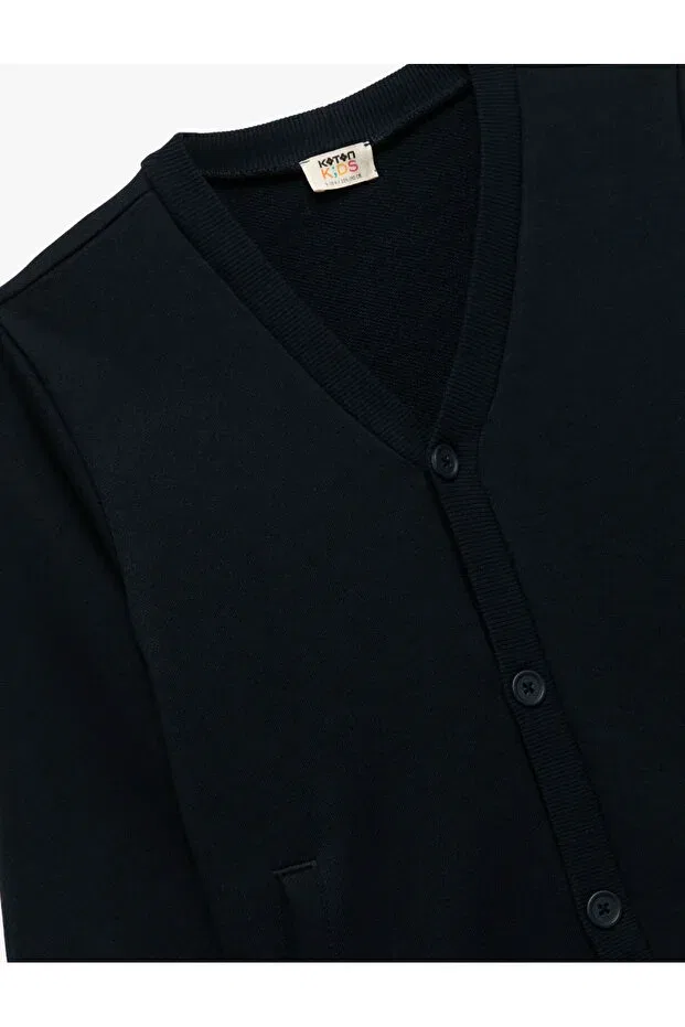 Детский кардиган для мальчиков с длинным рукавом Koton, Navy Blue — фото 3