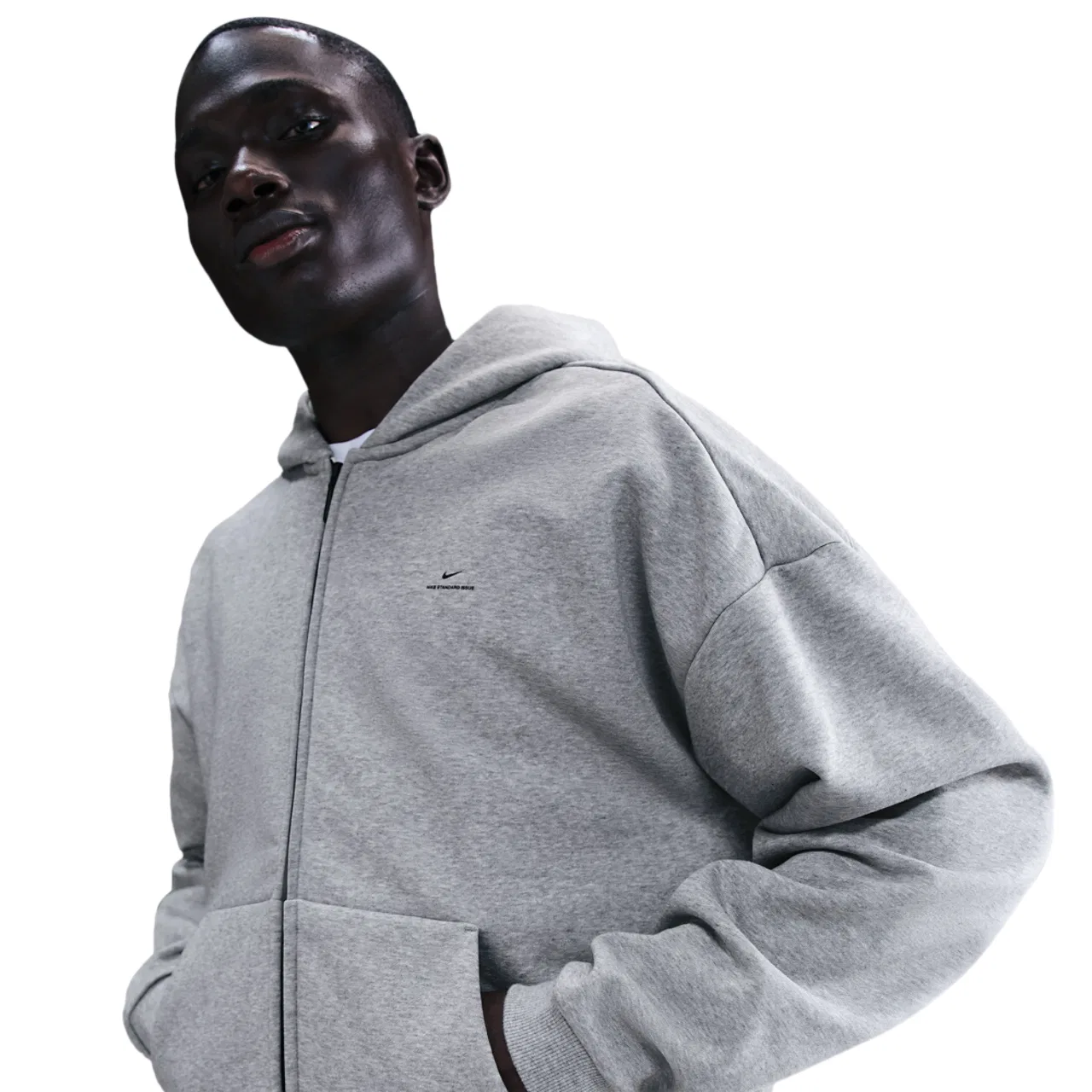 Мужское худи TF SI Brush Nike, цвет Black/Dk Grey Heather
