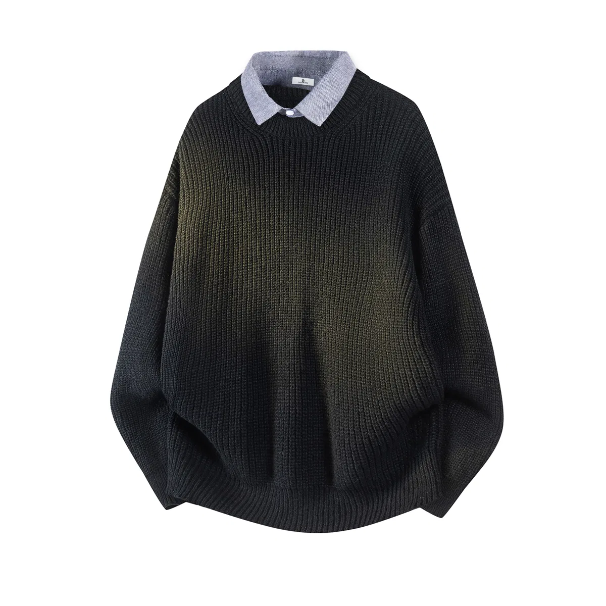 Детский свитер с воротником-рубашкой Unisex Shirt Collar Moderate, PAL ONGACO, Dark Gray — фото 4