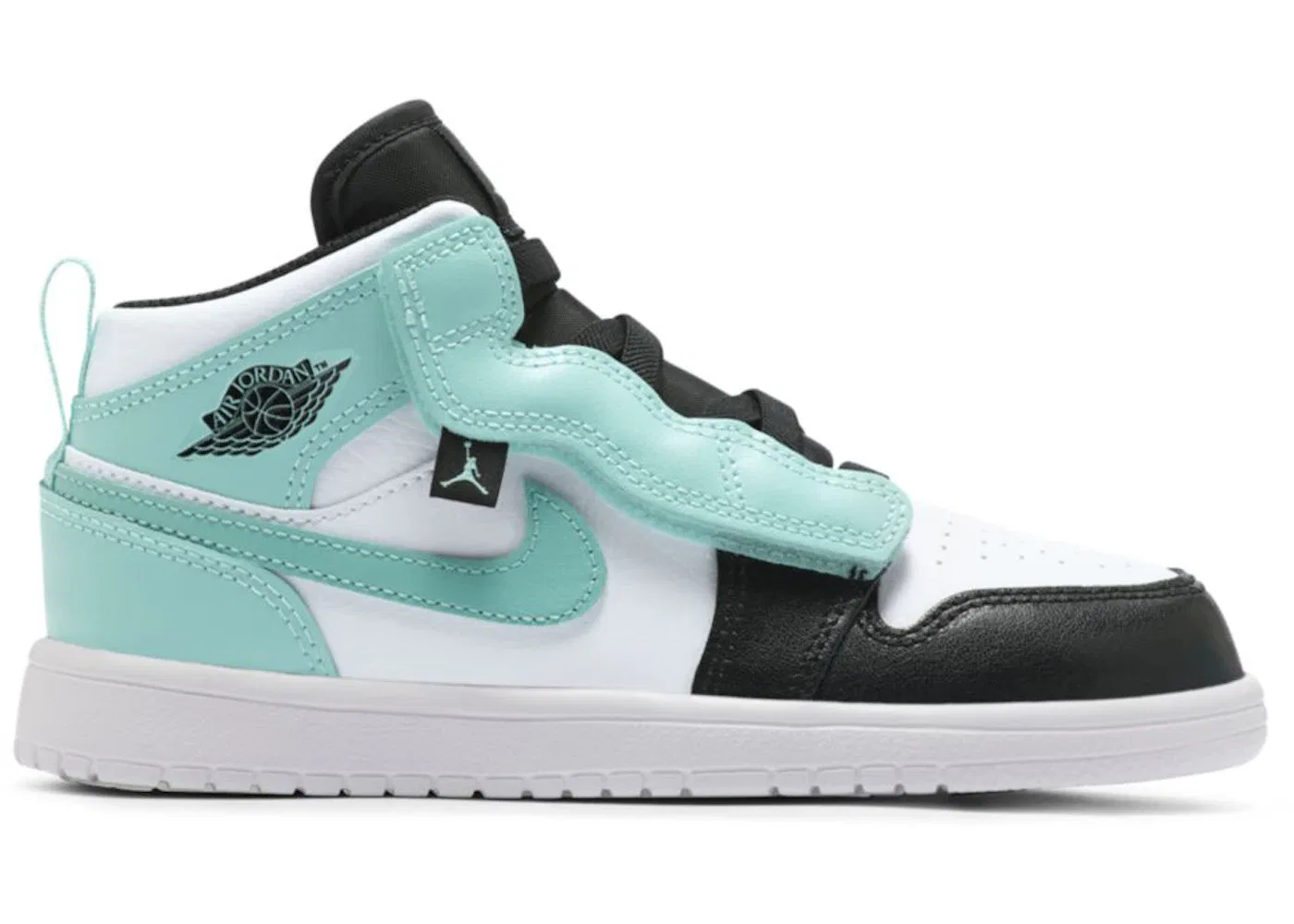 Детские кроссовки с принтом Jordan 1 Mid Alt Jordan, White/Black/Tropical Twist