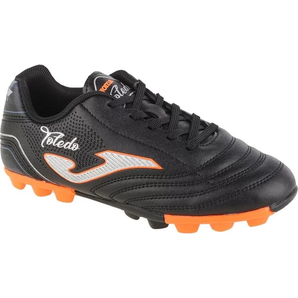 Детские футбольные бутсы для мальчиков с шипами Black Hard Ground Toledo Jr 2401 Joma