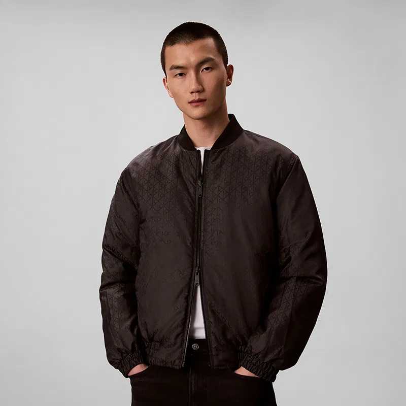 Мужская пуховая куртка с воротником-стойкой Calvin Klein, Space Black — фото 4