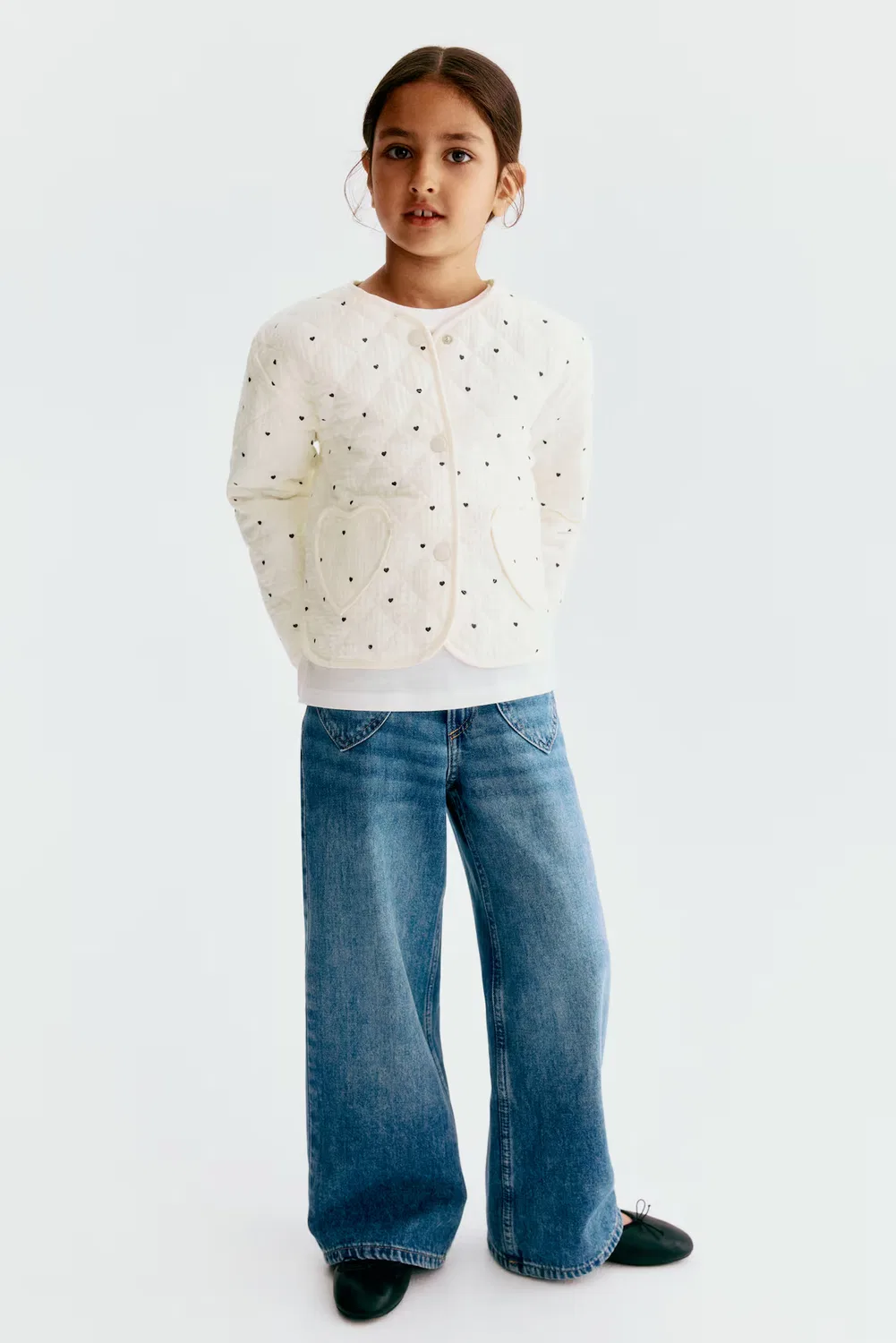 Стеганая муслиновая куртка H&M, Cremefarben/Herzen — фото 3