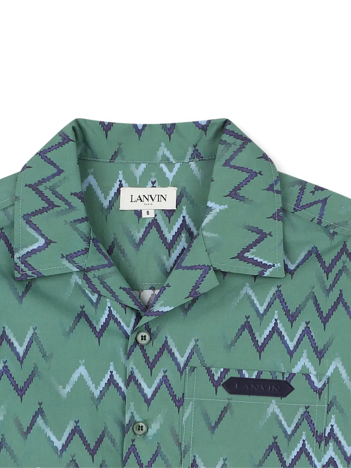 Рубашка с Карманом Зигзагом Зеленого Цвета Lanvin, зеленый — фото 3
