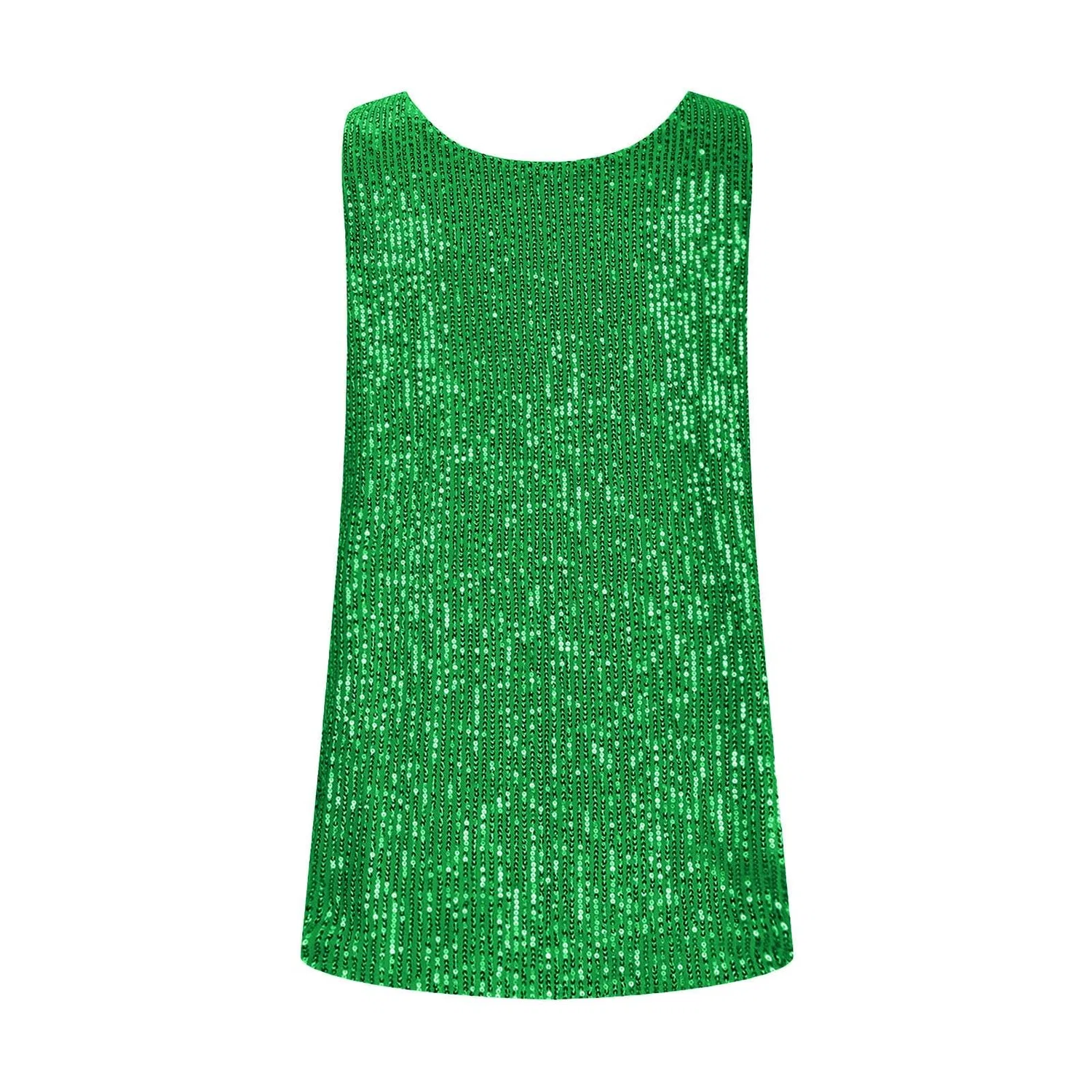 Женская туника без рукавов с блестками Sparkly Elegant Loose Sleeveless Tunic Top, Green Mint — фото 4