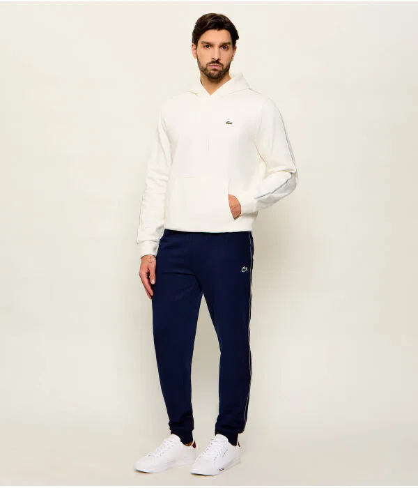 Мужское футерное худи с капюшоном Lacoste, белый — фото 2