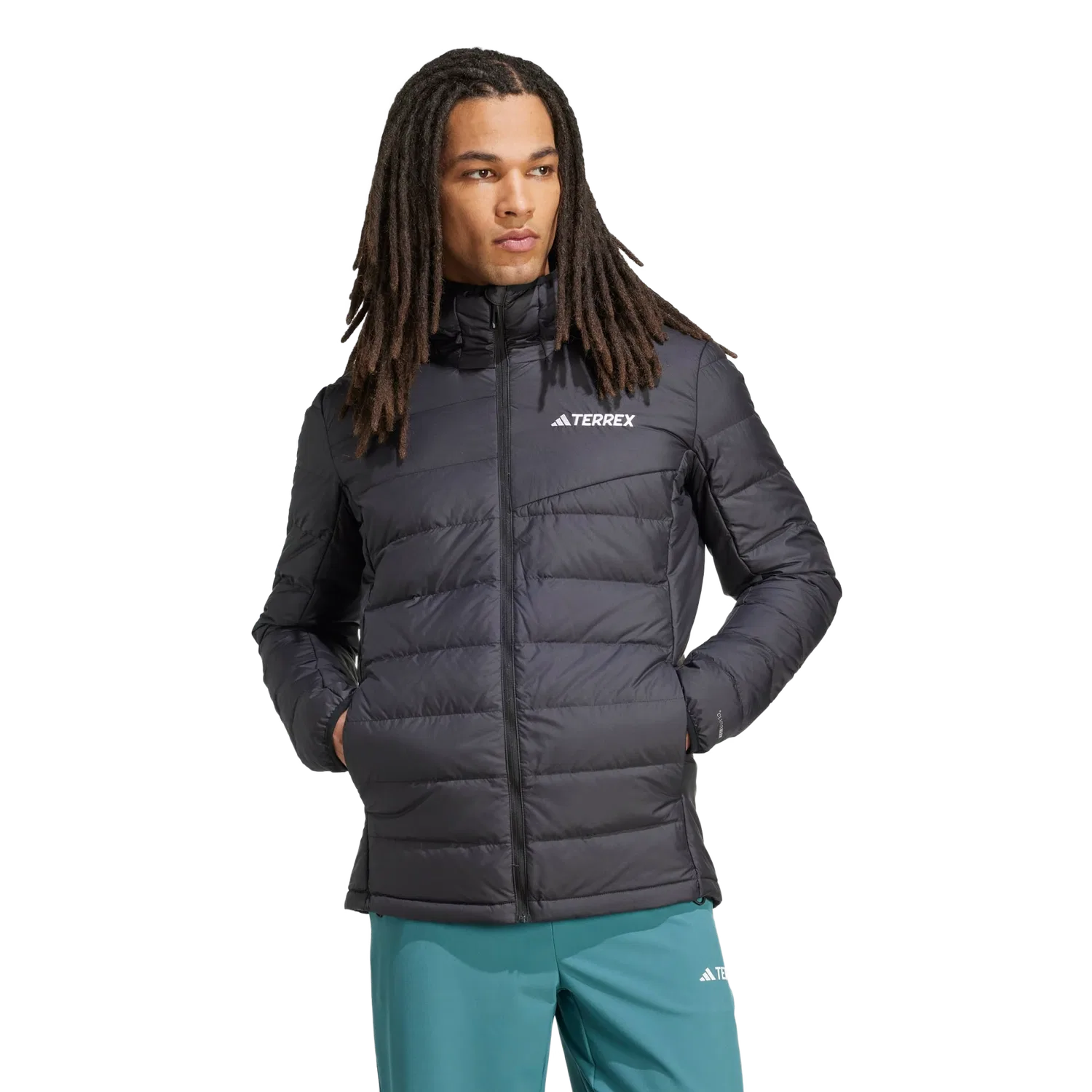 Мужская утепленная куртка с капюшоном Adidas Terrex Multi Light Down CLIMAWARM, черный — фото 2