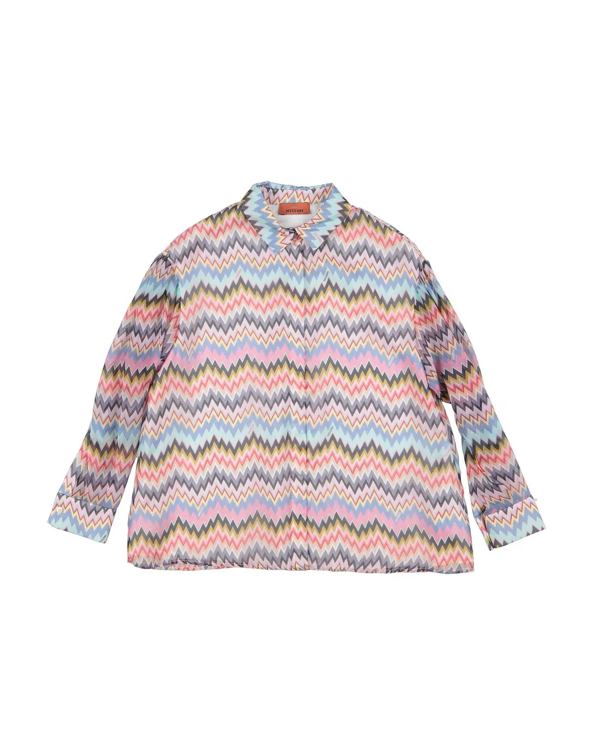 Рубашка из вуали с длинным рукавом Missoni, розовый