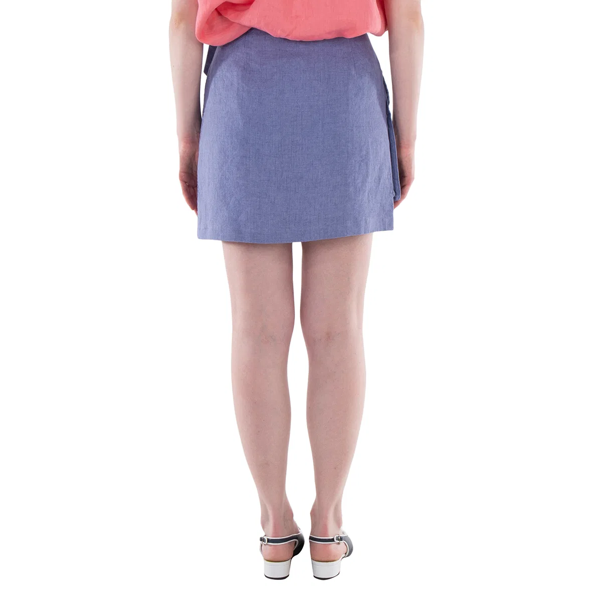 Юбка льняная с запахом Cargo Linen Wrap Skirt Polo Ralph Lauren, Blue — фото 3