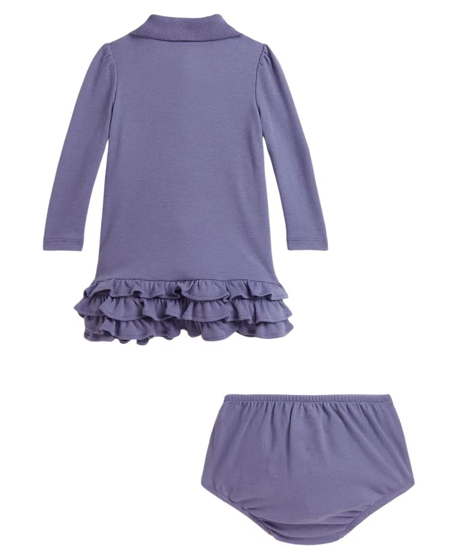 Комплект платьев-поло с длинным рукавом и шортиков Polo Ralph Lauren, Summer Purple — фото 2