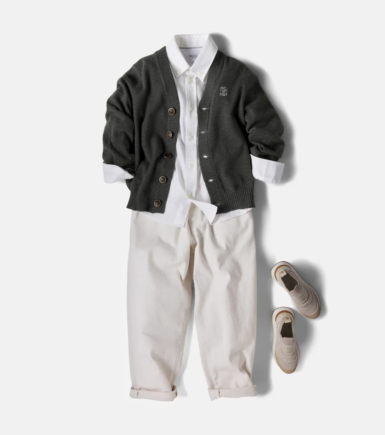 Прямые джинсы хлопковые Brunello Cucinelli Kids, белый — фото 2