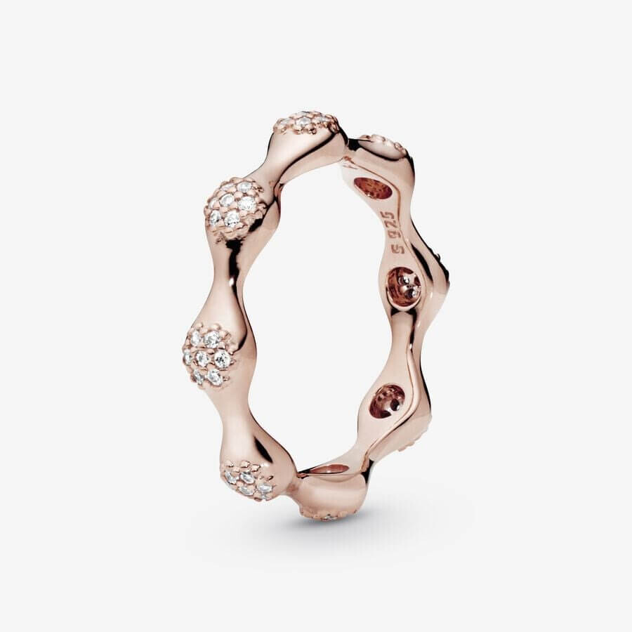 

Кольцо Pandora Timeless Pave Modern Love Pods, розовое золото