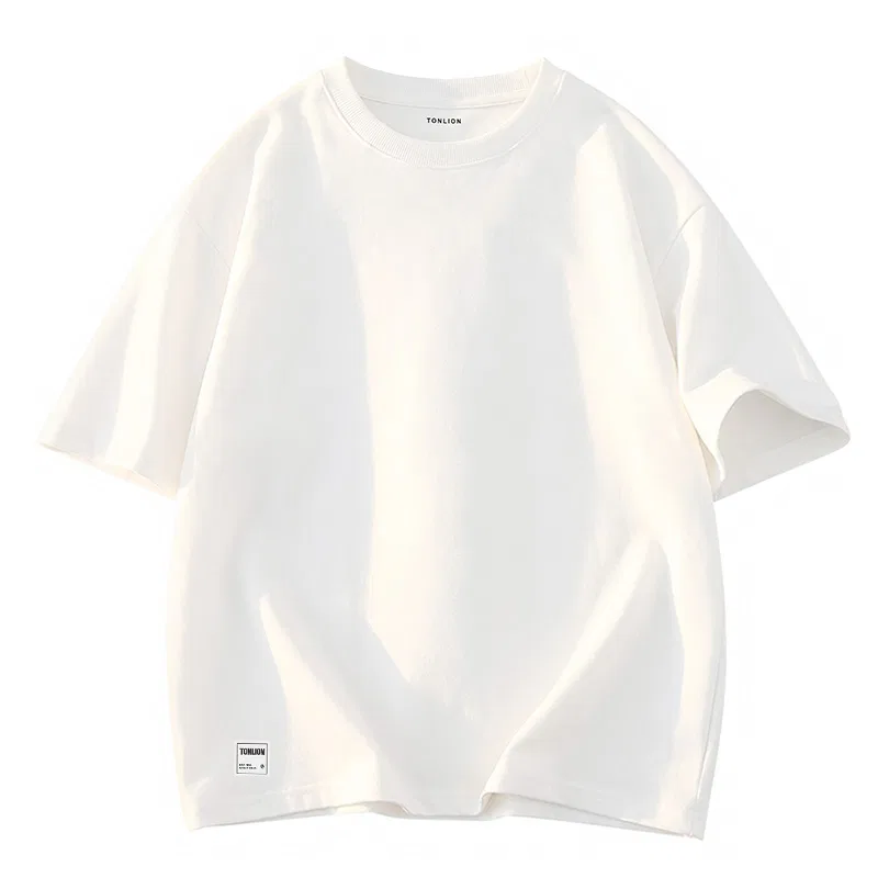Детская футболка с коротким рукавом из хлопка Tonlion, Цвет Light Beige — фото 3