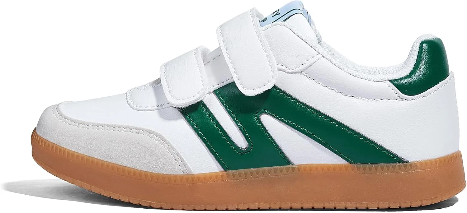 Детские кроссовки для девочек с ретро-принтом LUCKY STEP, White/Green