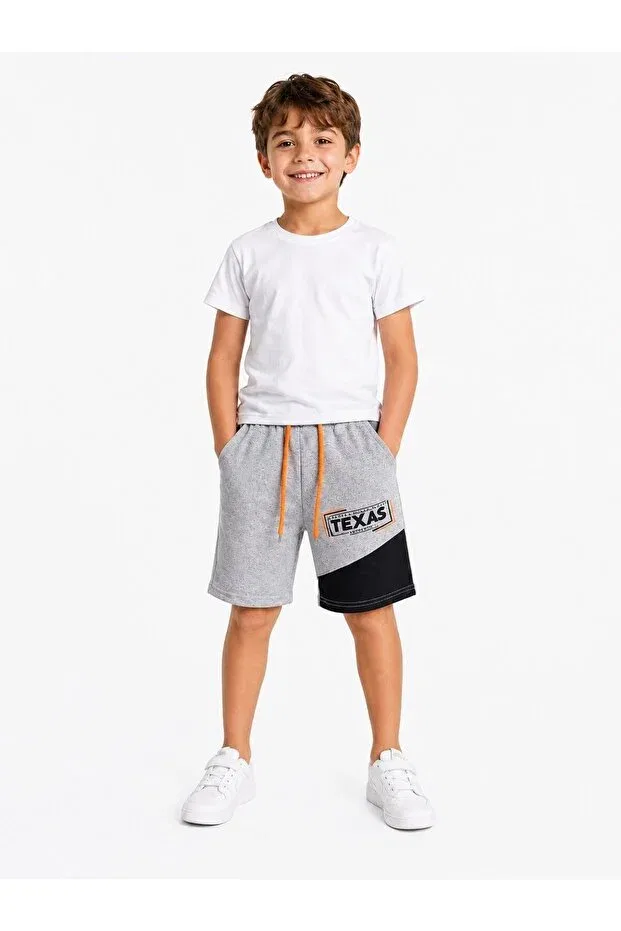 Детские шорты для мальчиков с принтом Basics By Solana Kids, Gray — фото 3