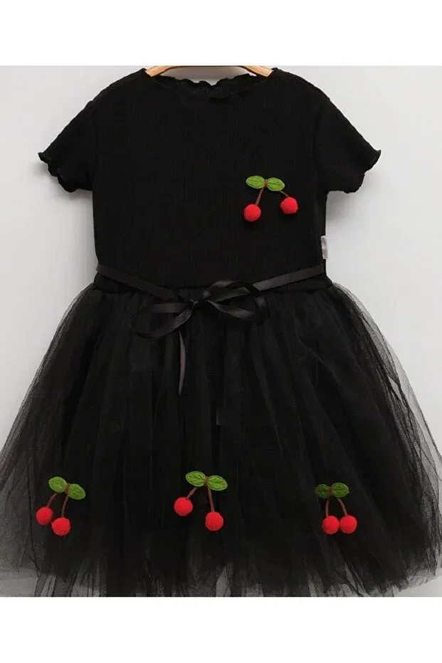 Детское платье для девочек с длинным рукавом Neocotton, Short-Black — фото 2