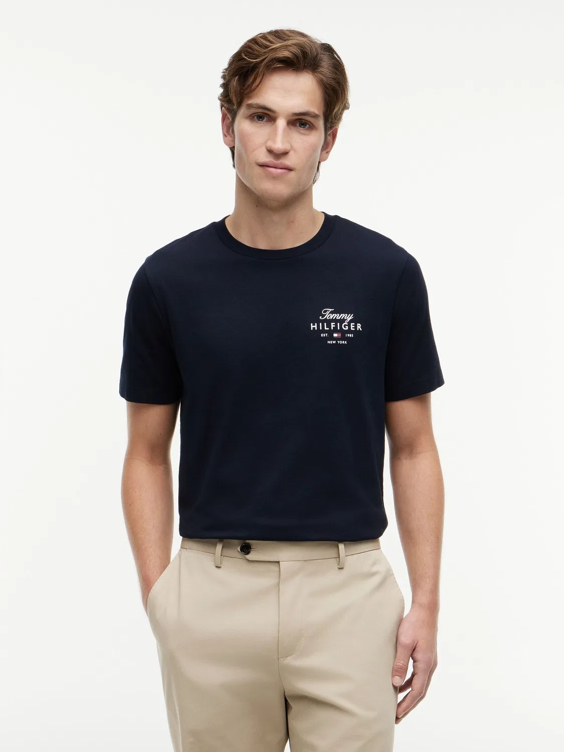 Футболка хлопковая джерси с логотипом Tommy Hilfiger, синий
