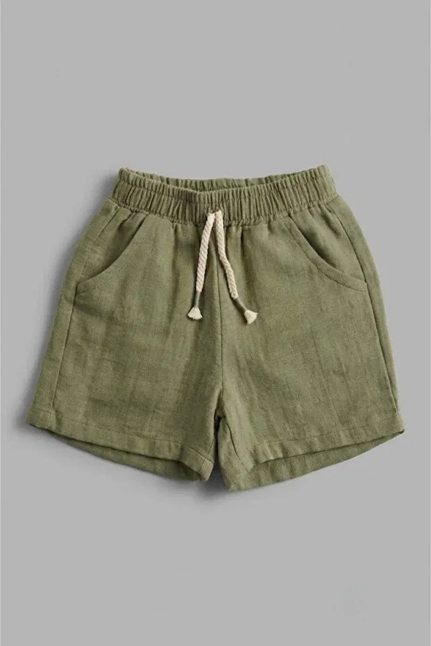 Детские шорты для мальчиков хлопковые Logo Aksesuar, Khaki