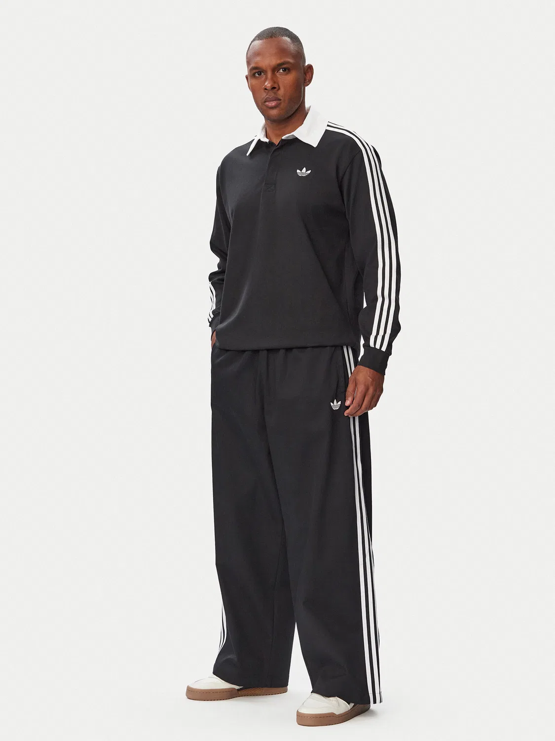 Мужское поло стандартного кроя Rugby Longsleeve Polo Adidas, черный — фото 2