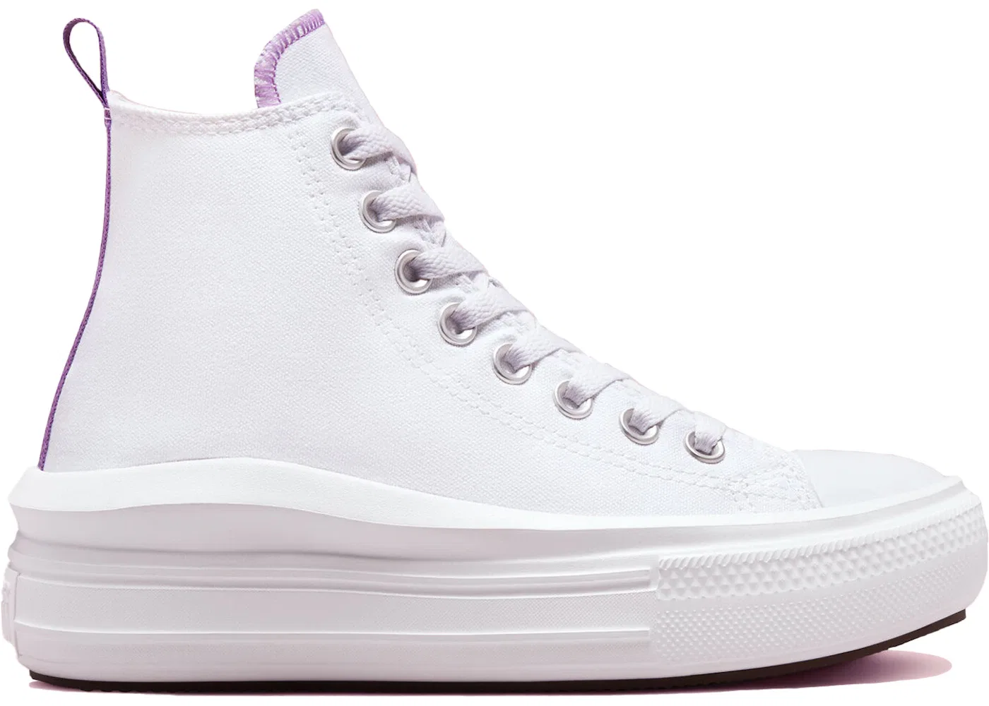 Детские кроссовки с платформой Converse Chuck Taylor All Star Move Platform Hi, White/Pixel Purple