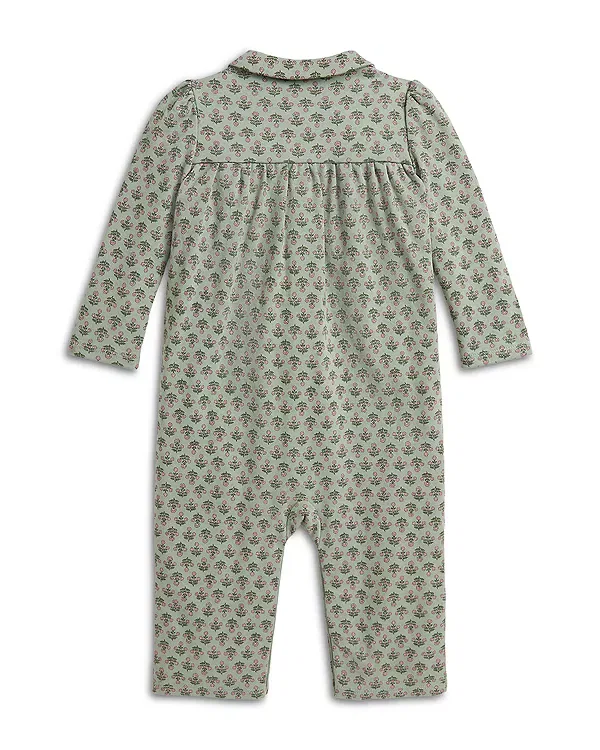Детский комбинезон для девочек с принтом Floral Cotton Interlock Coverall Ralph Lauren, мультиколор — фото 2