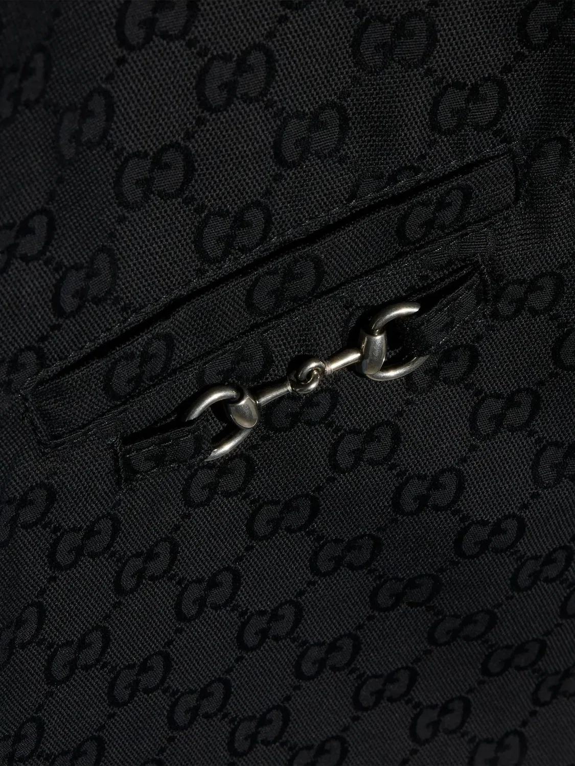 Платье с жаккардовым узором GG и пряжками Horsebit Gucci Kids, черный — фото 3
