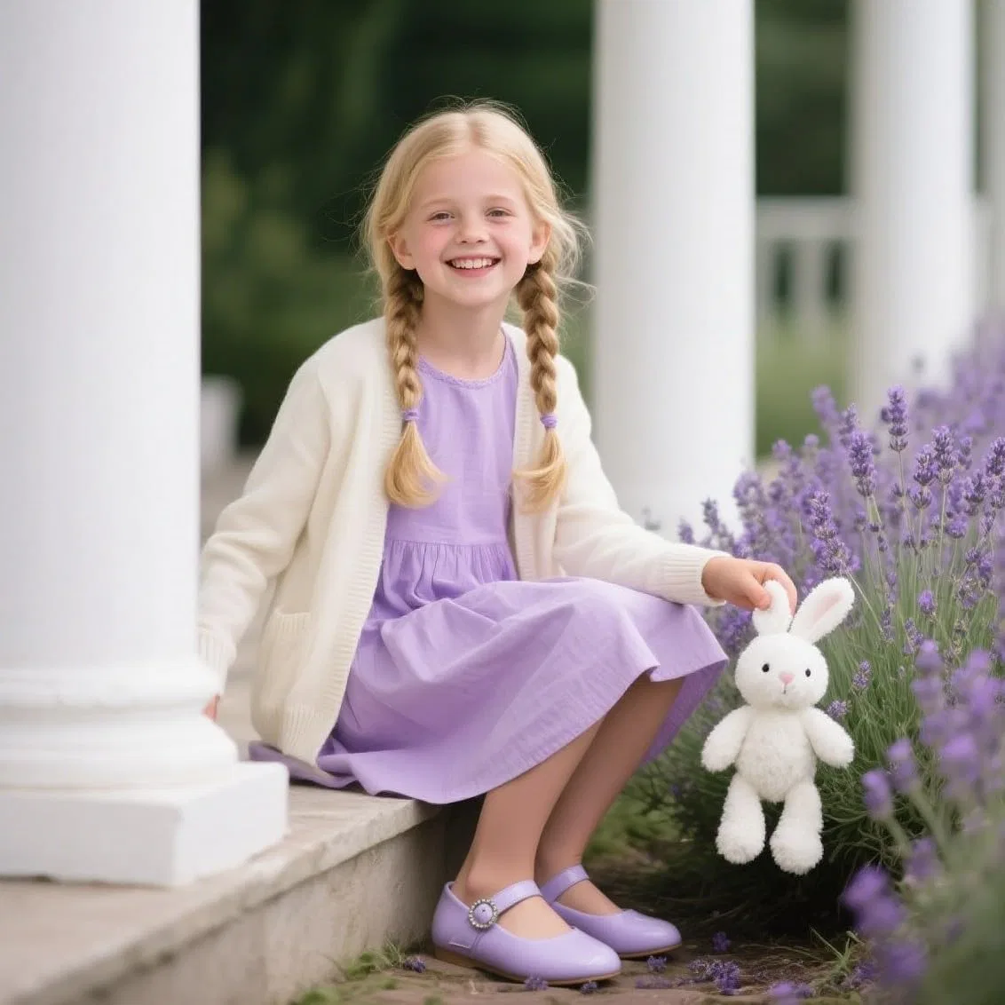 Детские туфли для девочек с принтом Little Flower Otter MOMO, Purple — фото 2