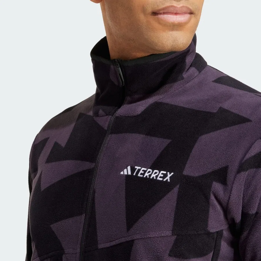 Куртка-флис с принтом Terrex Multi Printed Full-Zip Fleece Jacket adidas, Серо-зеленый — фото 4
