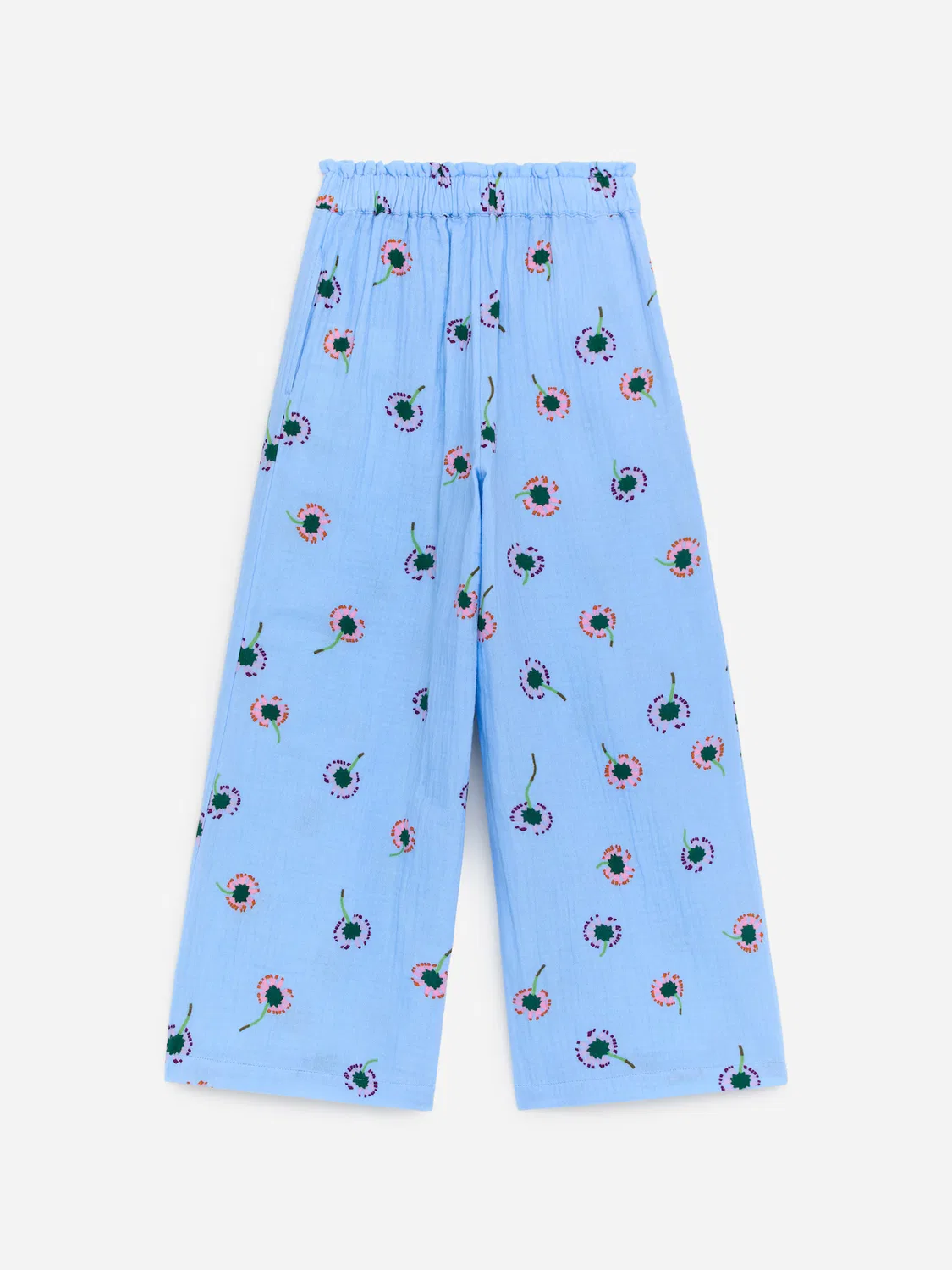 Свободные брюки из хлопчатобумажной ткани Arket, Hellblau/Blumen — фото 2
