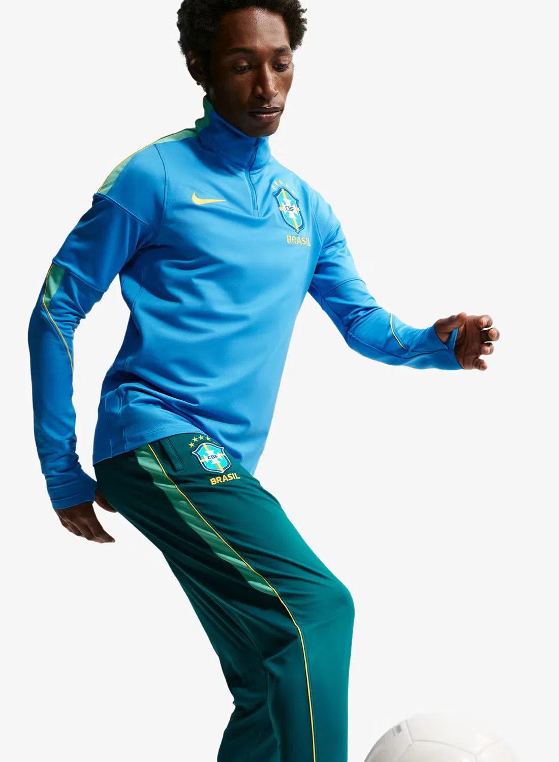 Штаны спортивные с логотипом Brazil Academy Nike, бирюзовый — фото 4