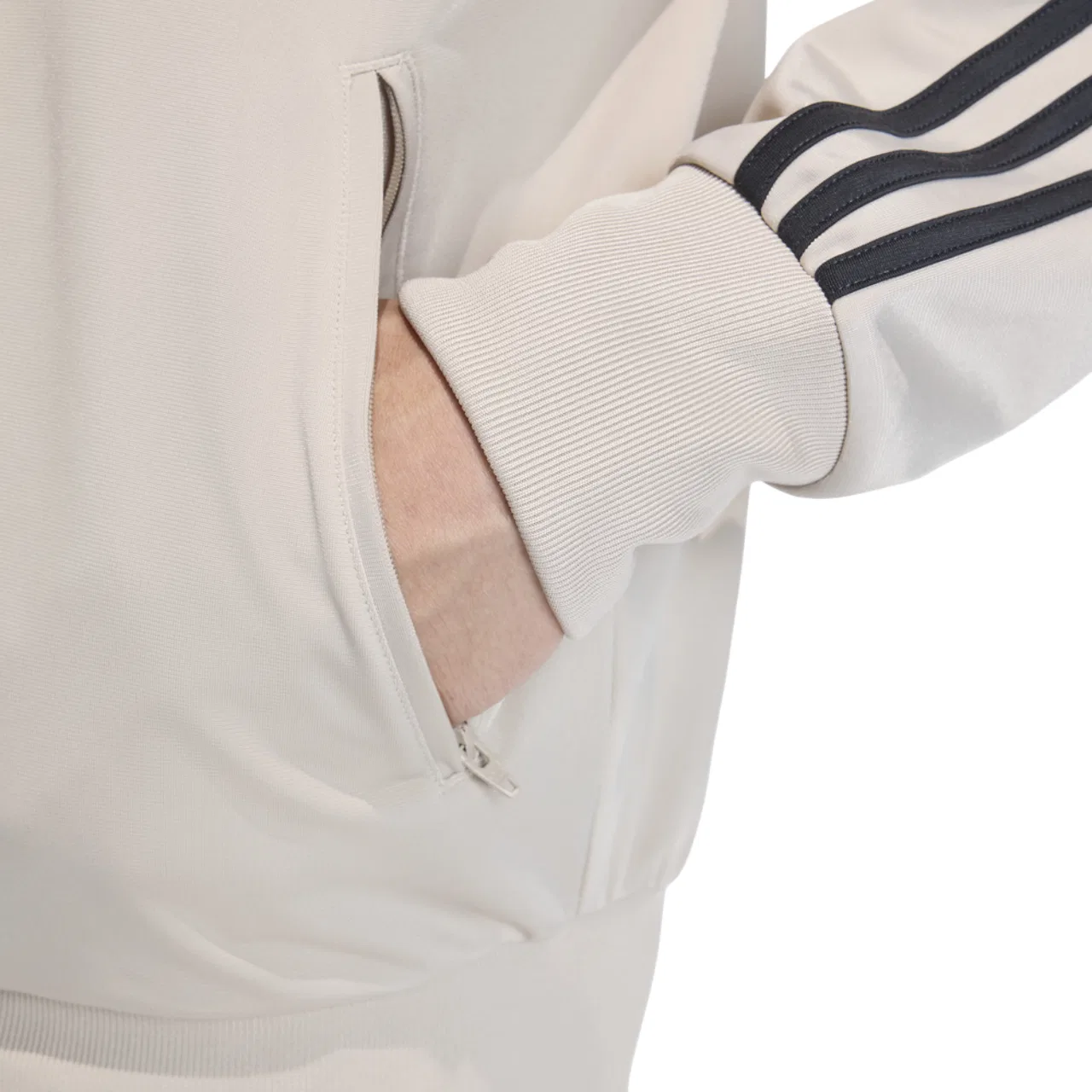 Мужская куртка Firebird Track Top Adidas, цвет Stone Khaki/White — фото 4