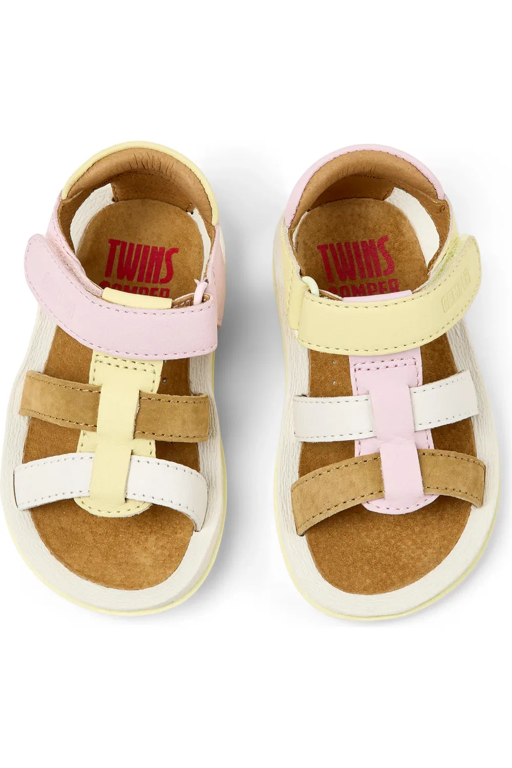 Сандалии детские Camper Bicho Twins Mismatch, эргономичная стелька, Multi - Brown — фото 4