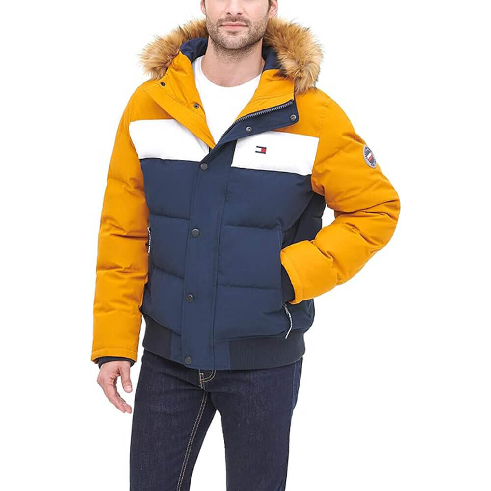 

Пуховик Tommy Hilfiger Men's, желтый/темно-синий
