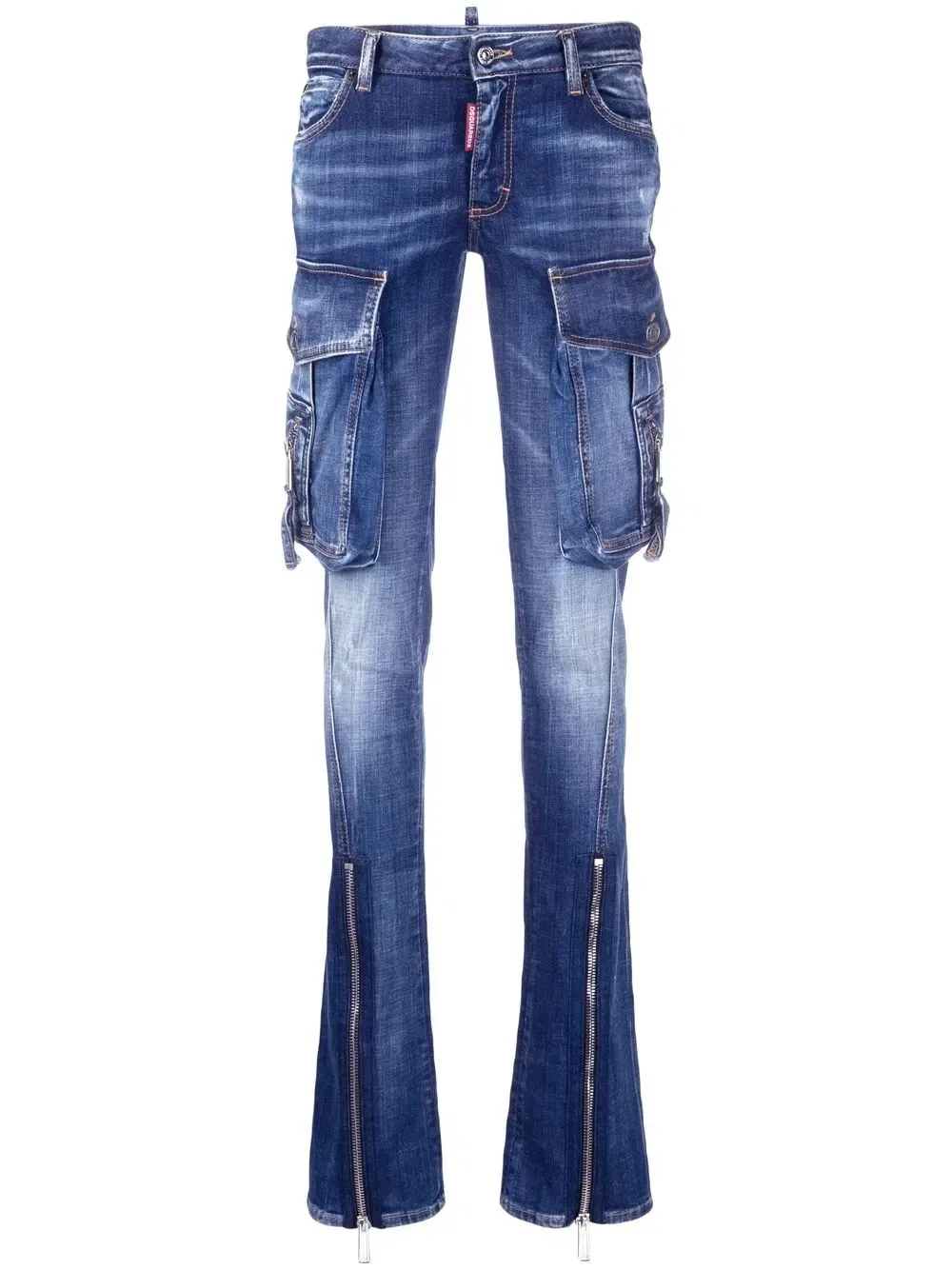 Расклешенные джинсы карго Dsquared2, синий