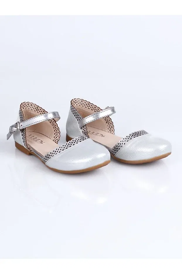 Детские балетки для девочек из искусственной кожи Vuddy, Silver — фото 2