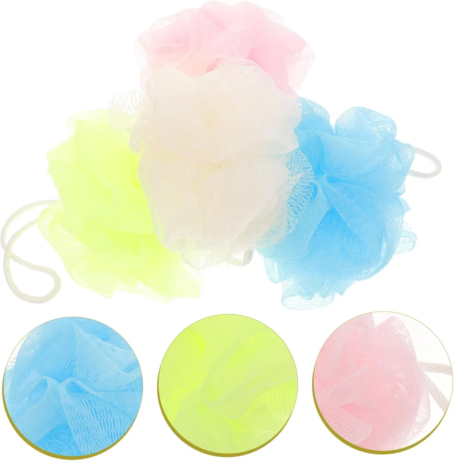 Набор мочалок для душа Mesh Bath Ball, 24 шт, Mikinona, Colourful — фото 4