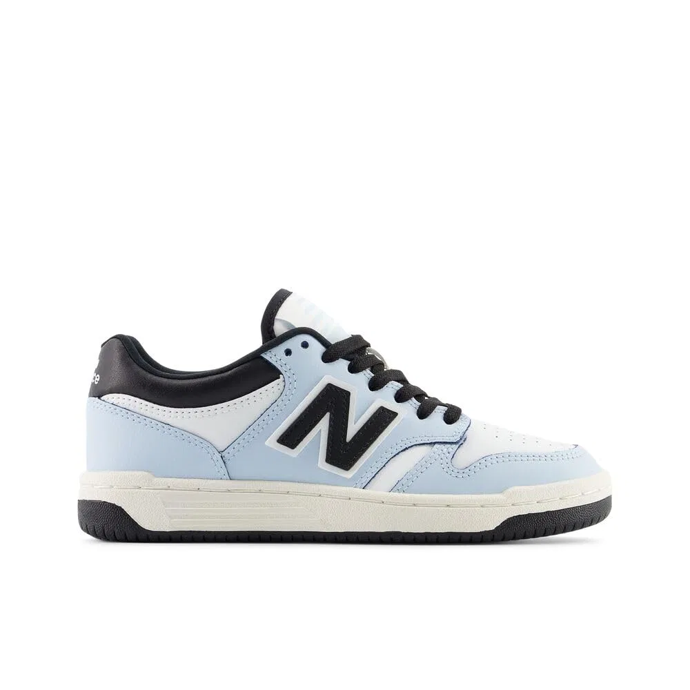 Детские кроссовки для мальчиков с цветными блоками Kids 480 V1 Lace-up Sneaker New Balance, Bright White Sky — фото 3