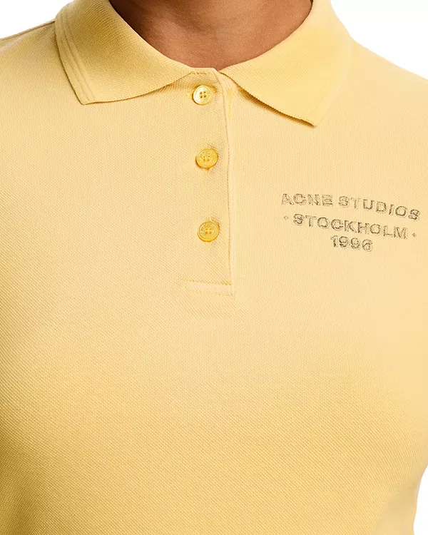 Женская футболка поло с принтом Logo Polo Tee Acne Studios, Warm Yellow — фото 3