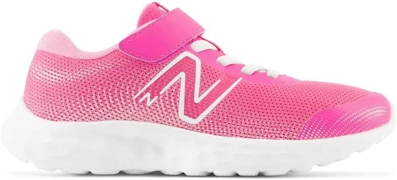Детские кроссовки для девочек с банджи-шнуровкой New Balance, Hi-Pink/White/Signal Pink — фото 3