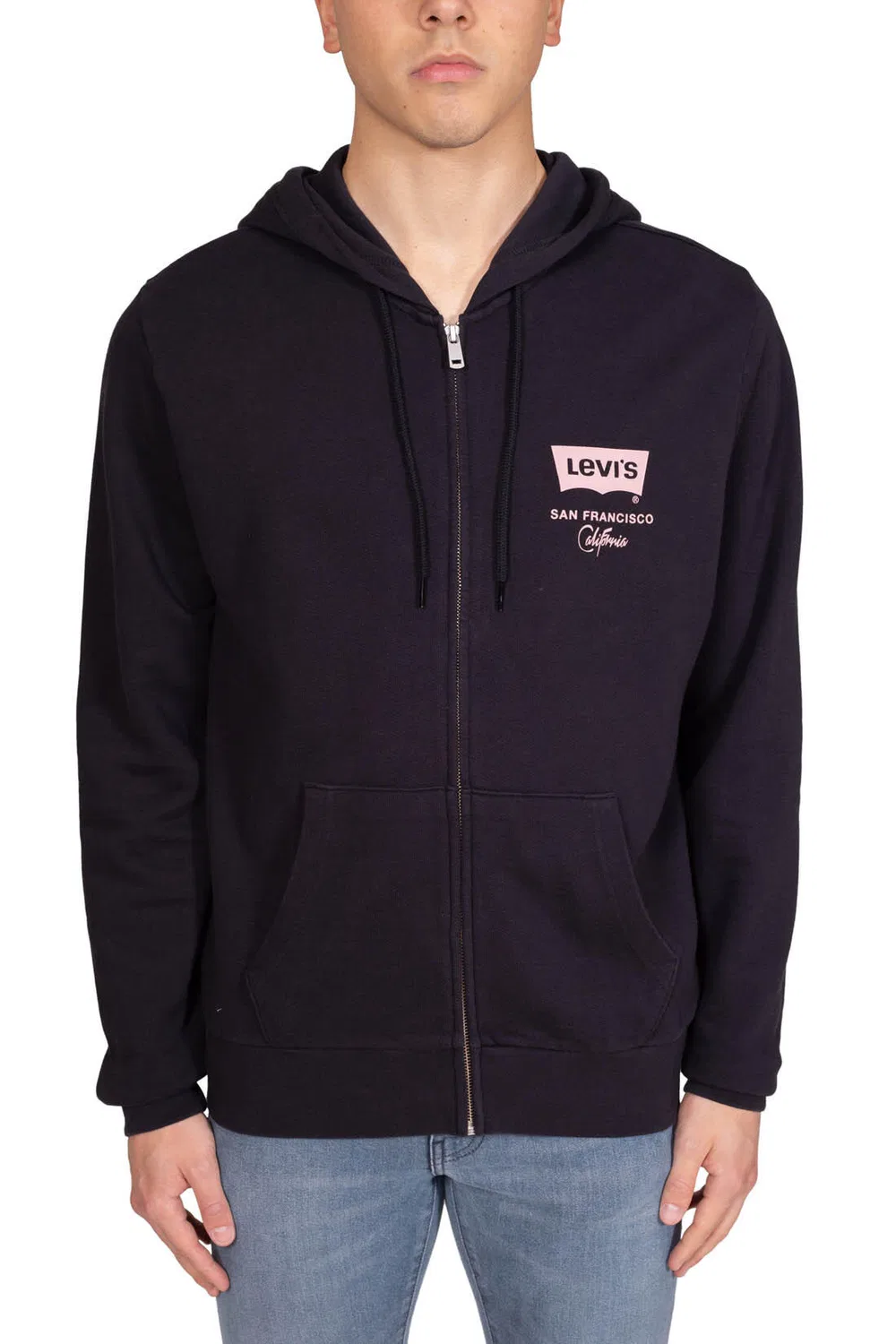 Мужское худи с принтом Graphic Zip Up Levi's, Schwarz — фото 2