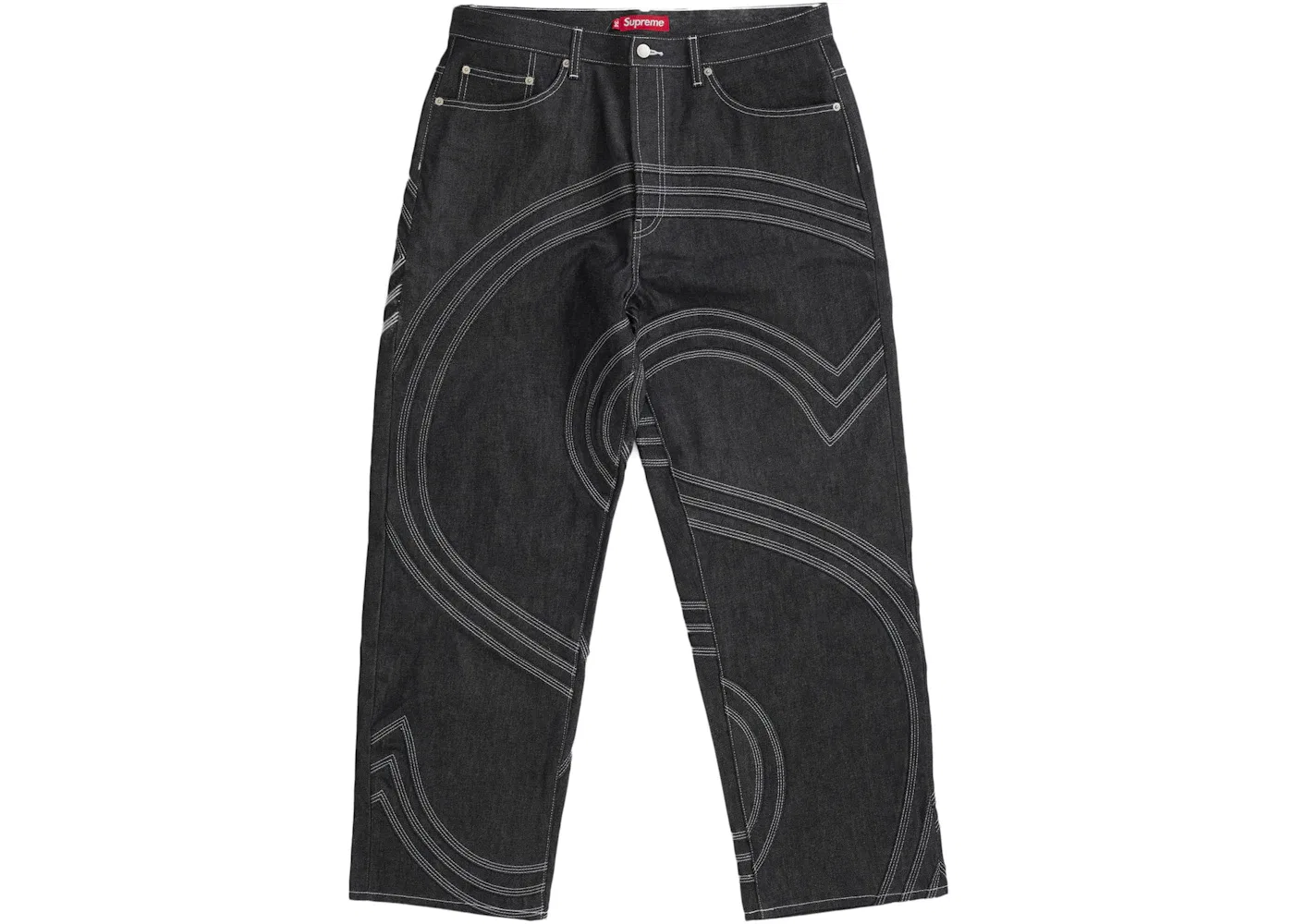 Мужские джинсы свободного кроя Supreme S Logo Rigid Baggy Jean, Black
