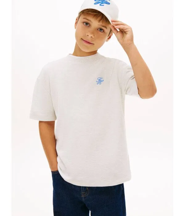 Детская футболка с круглым вырезом Regular Fit Tommy Hilfiger, Écru