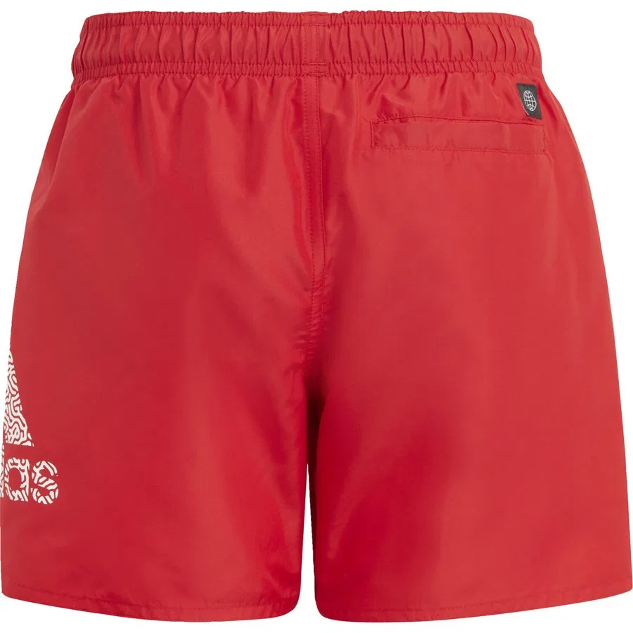 Плавки для мальчиков с принтом Logo CLX, adidas, Красно-белый — фото 2