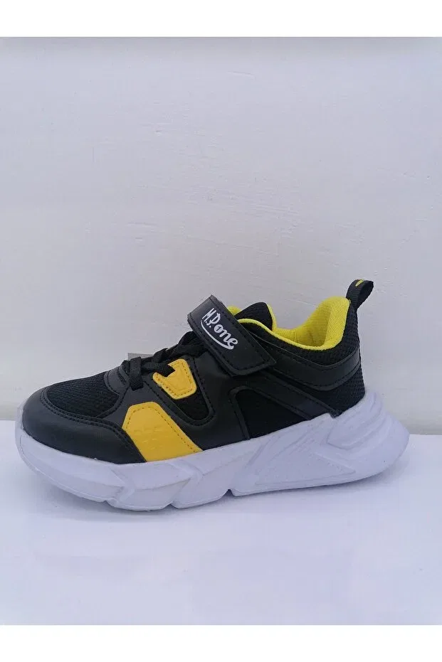 Детские кеды для девочек с коротким каблуком Mpkids, Black Yellow