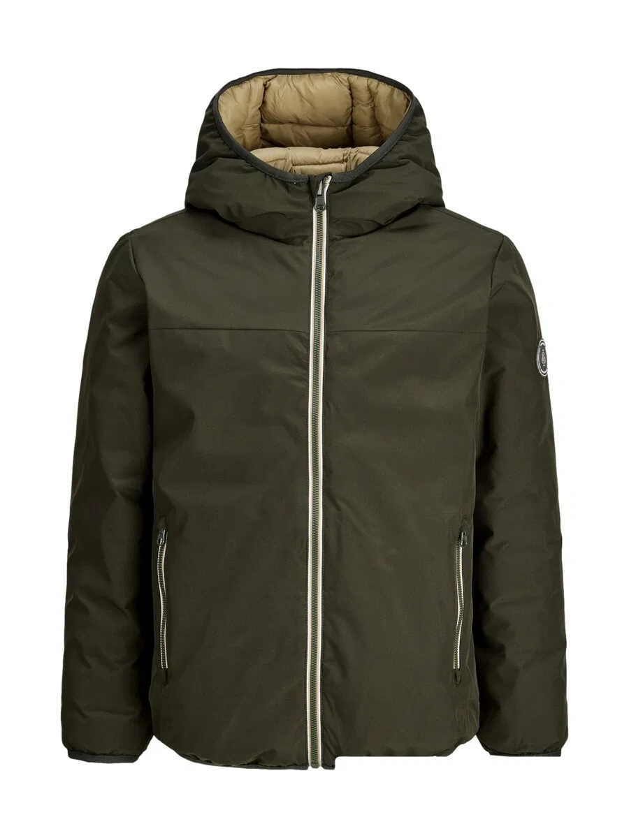 Детская межсезонная куртка Jack & Jones Junior 'JJBrooklyn' оливкового цвета