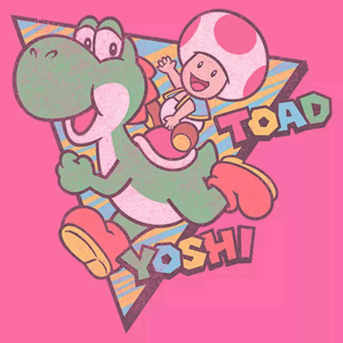 Детский укороченный топ с принтом Yoshi and Toad Nintendo, Light Pink — фото 2