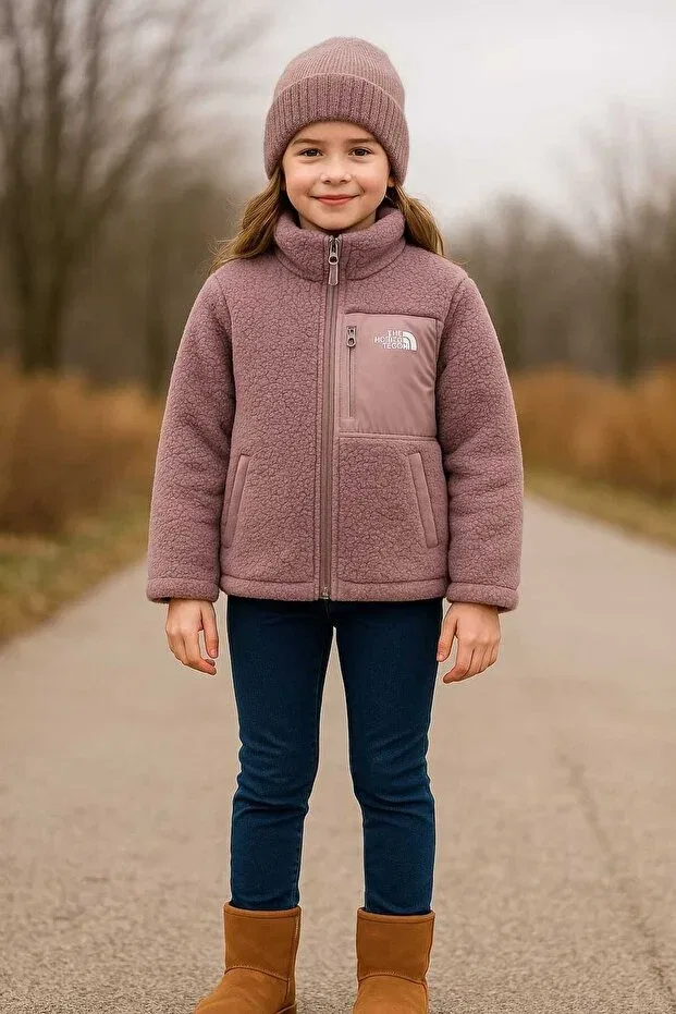 Детское пальто для девочек плюшевое Mireya Kids, Pink